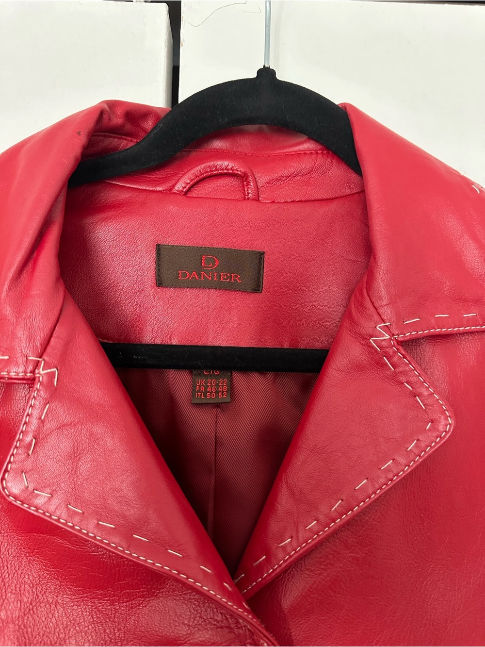 Danier Red Leather Button-Front Jacket - Picture 6 of 11
